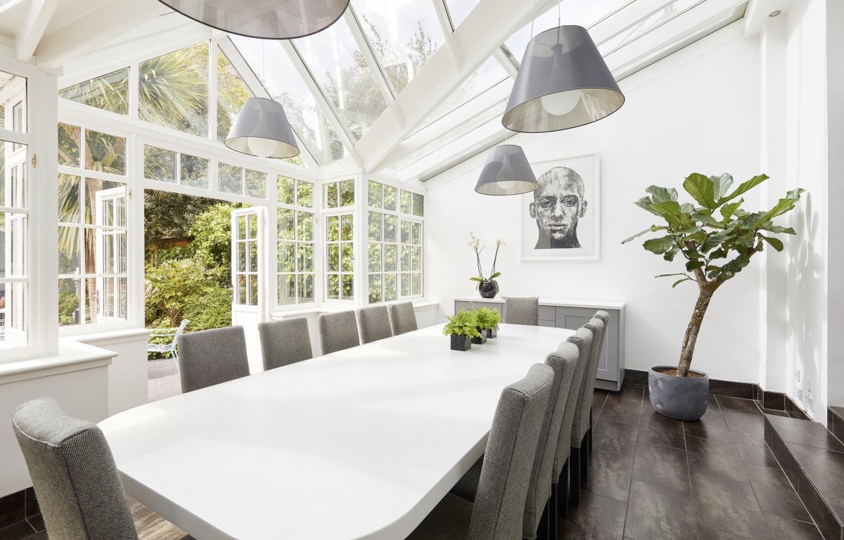 Orangery at 94DR with table seating for up to 12 guests
